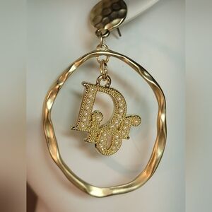 Dior Gold and White Earrings